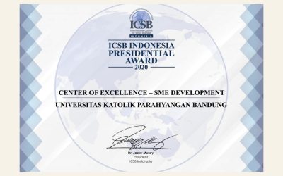 Pusat Studi Center of Excellence–SME Development UNPAR raih penghargaan dari ICSB Indonesia Presidental Award 2020